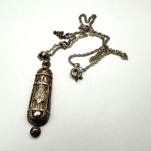 Vintage Sterling Silver Mezuzah Pendant/Necklace